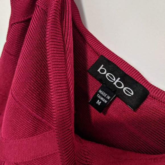 bebe RED SWEETHEART neck strapless bodycon - Picture 2 of 3